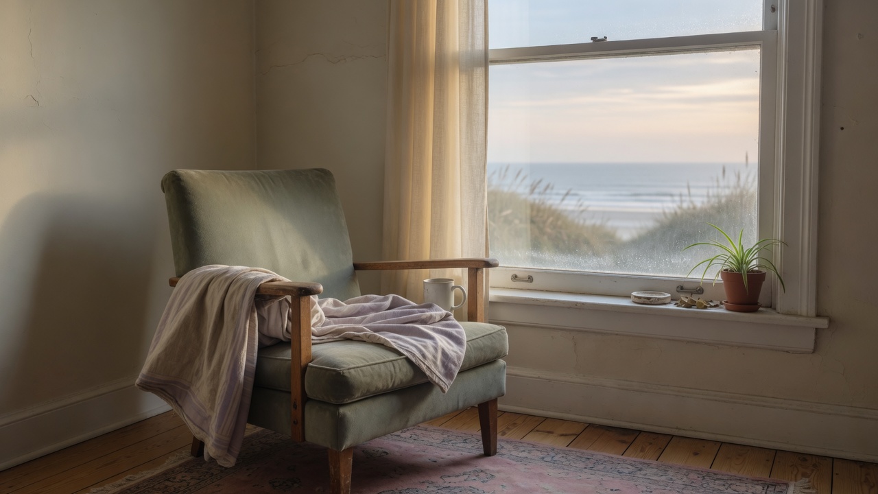 Quiet armchair by a window for individual therapy reflection