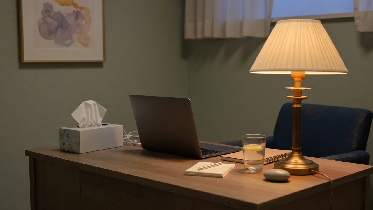 Private counseling desk prepared for one-on-one therapy