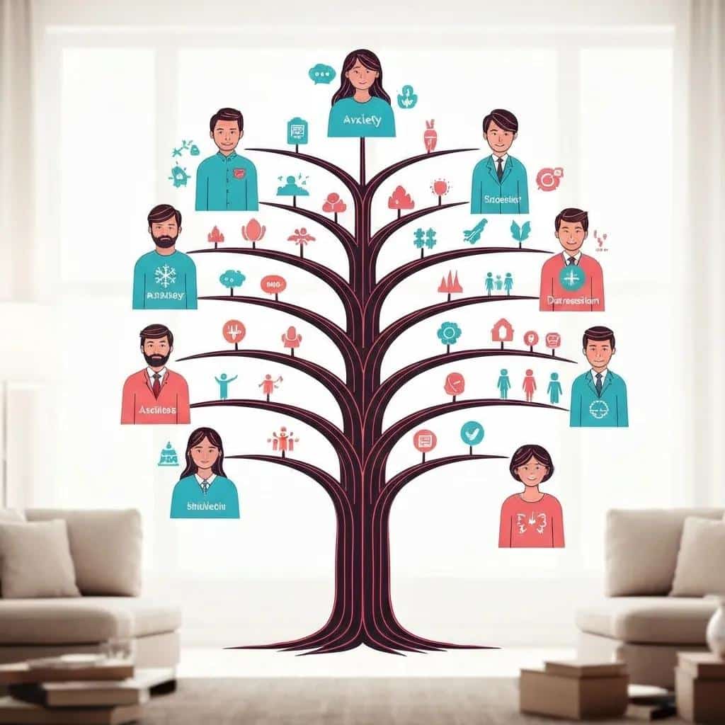 Genetic counselor explaining mental health risks to a family