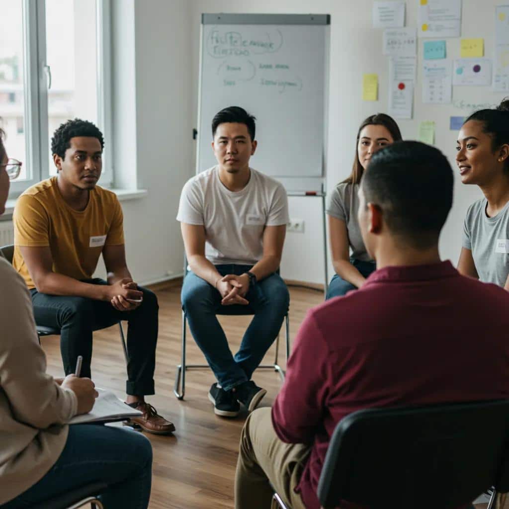 Group therapy session focused on recovery from Flexeril addiction