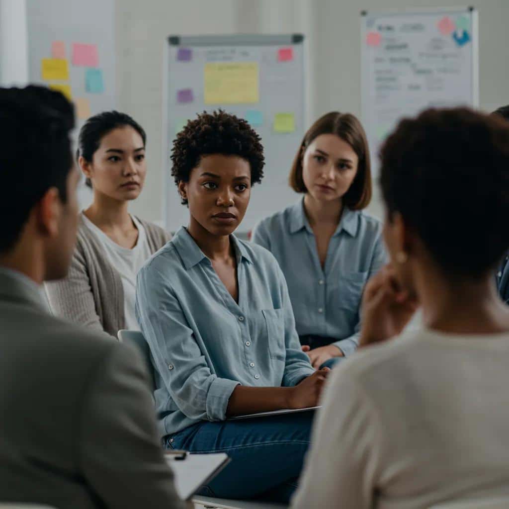 Group therapy session illustrating support for individuals experiencing depression and anxiety symptoms