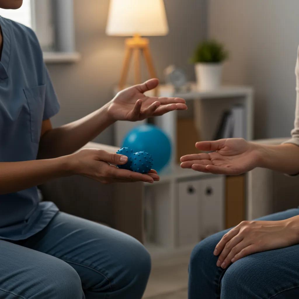 Therapist demonstrating breathing exercises to a client, highlighting effective coping skills in counseling