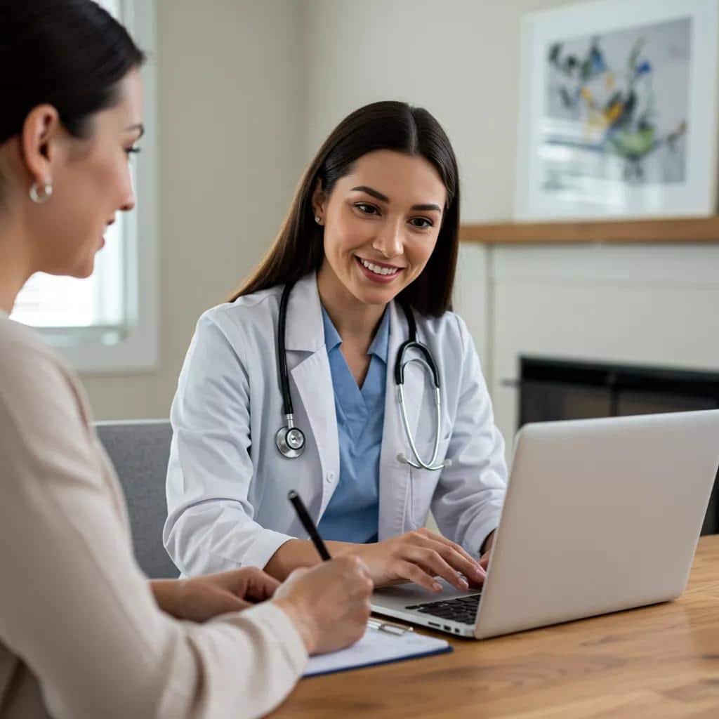 Clinician conducting a virtual intake assessment with a patient for mental health enrollment