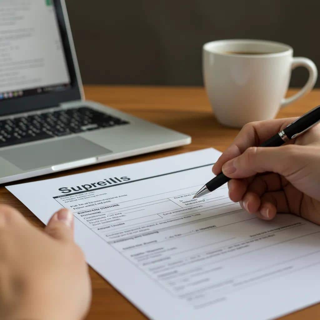 Close-up of a superbill document being prepared for insurance claims