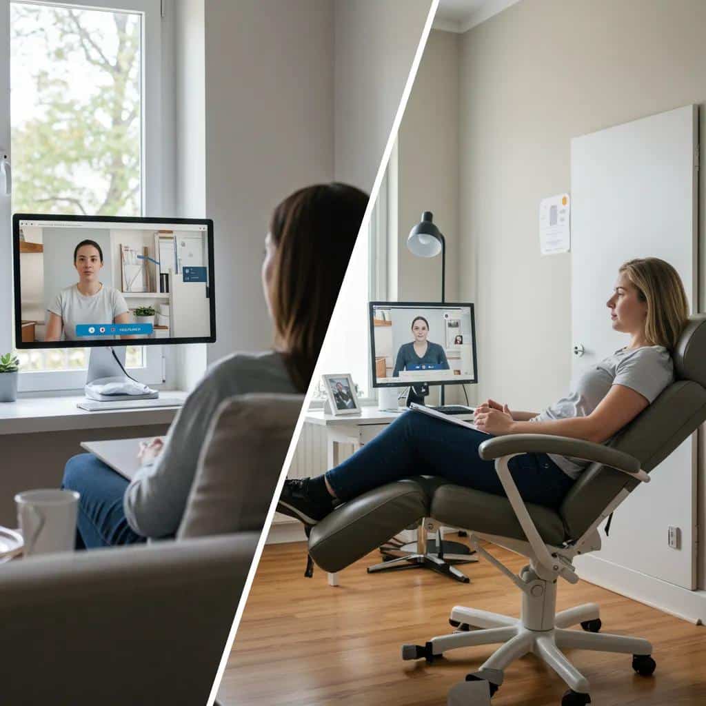 Comparison of virtual therapy at home versus traditional in-person therapy