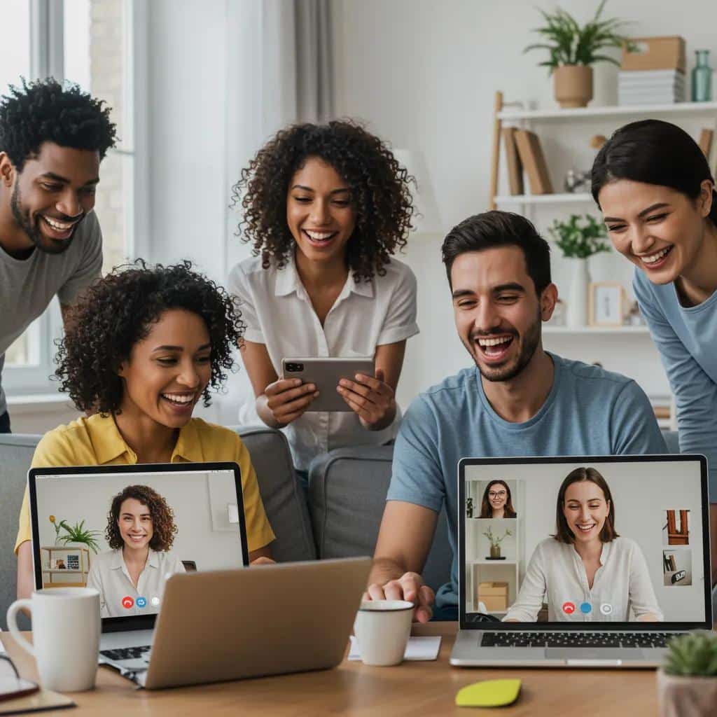 Diverse individuals engaging in online therapy sessions, showcasing the benefits of virtual mental health platforms
