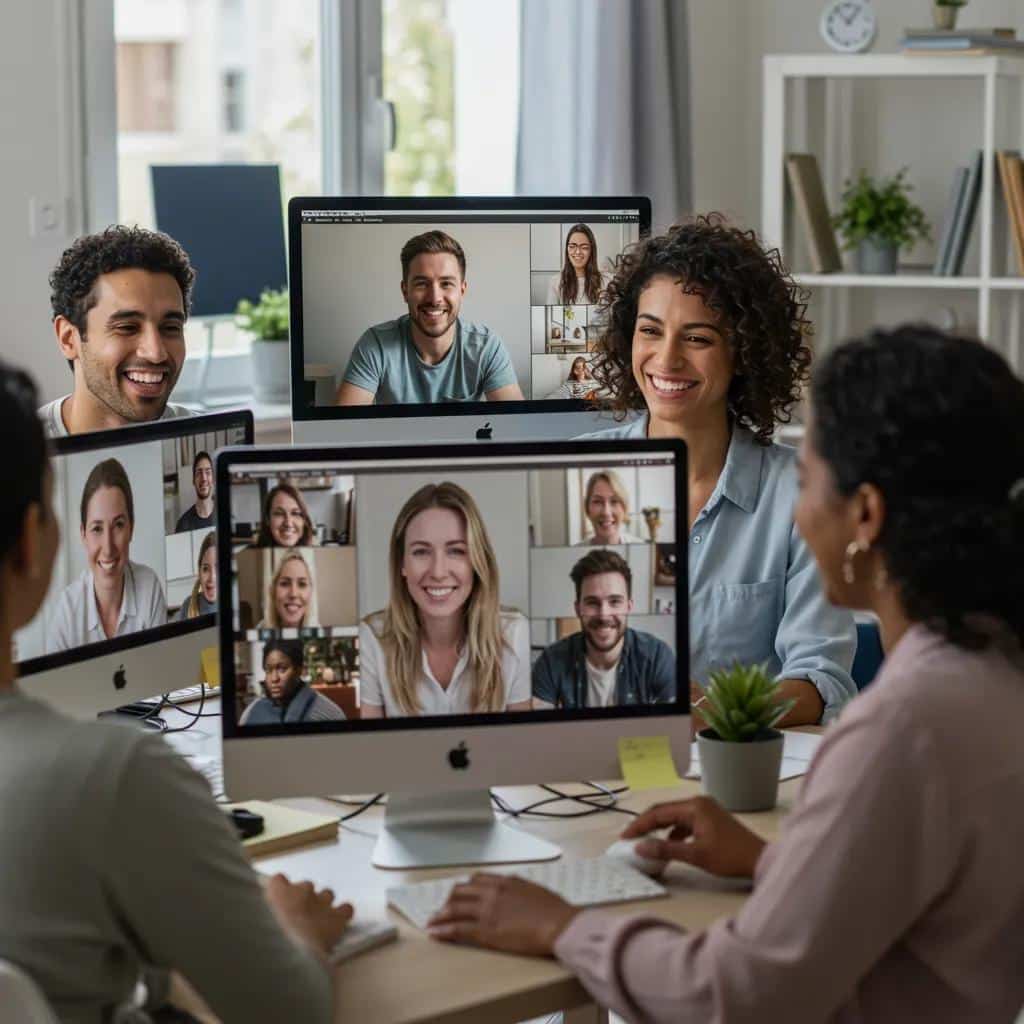 Participants in a virtual group therapy session, highlighting connection and support among individuals