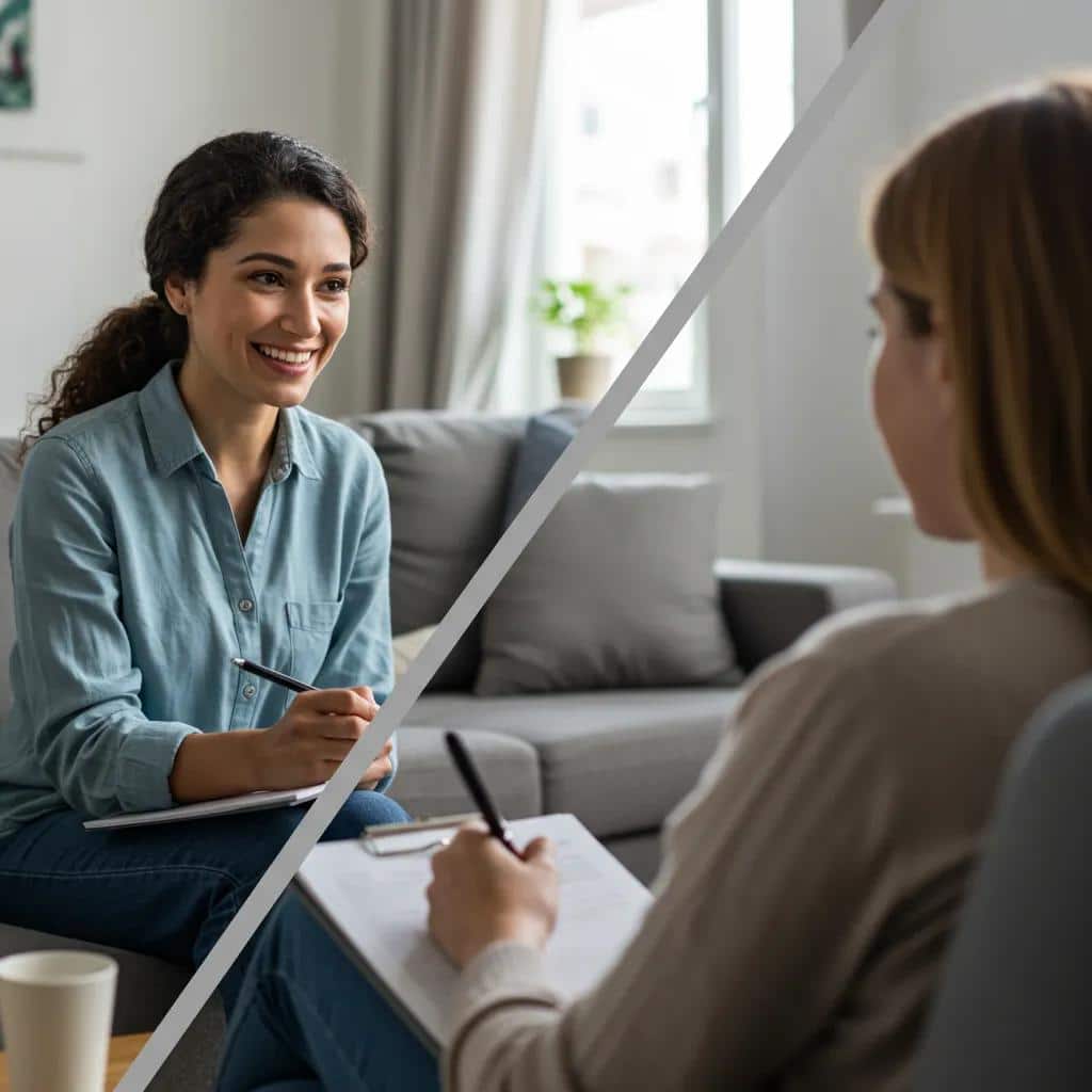 Therapist and client in a virtual therapy session, showcasing online treatment accessibility