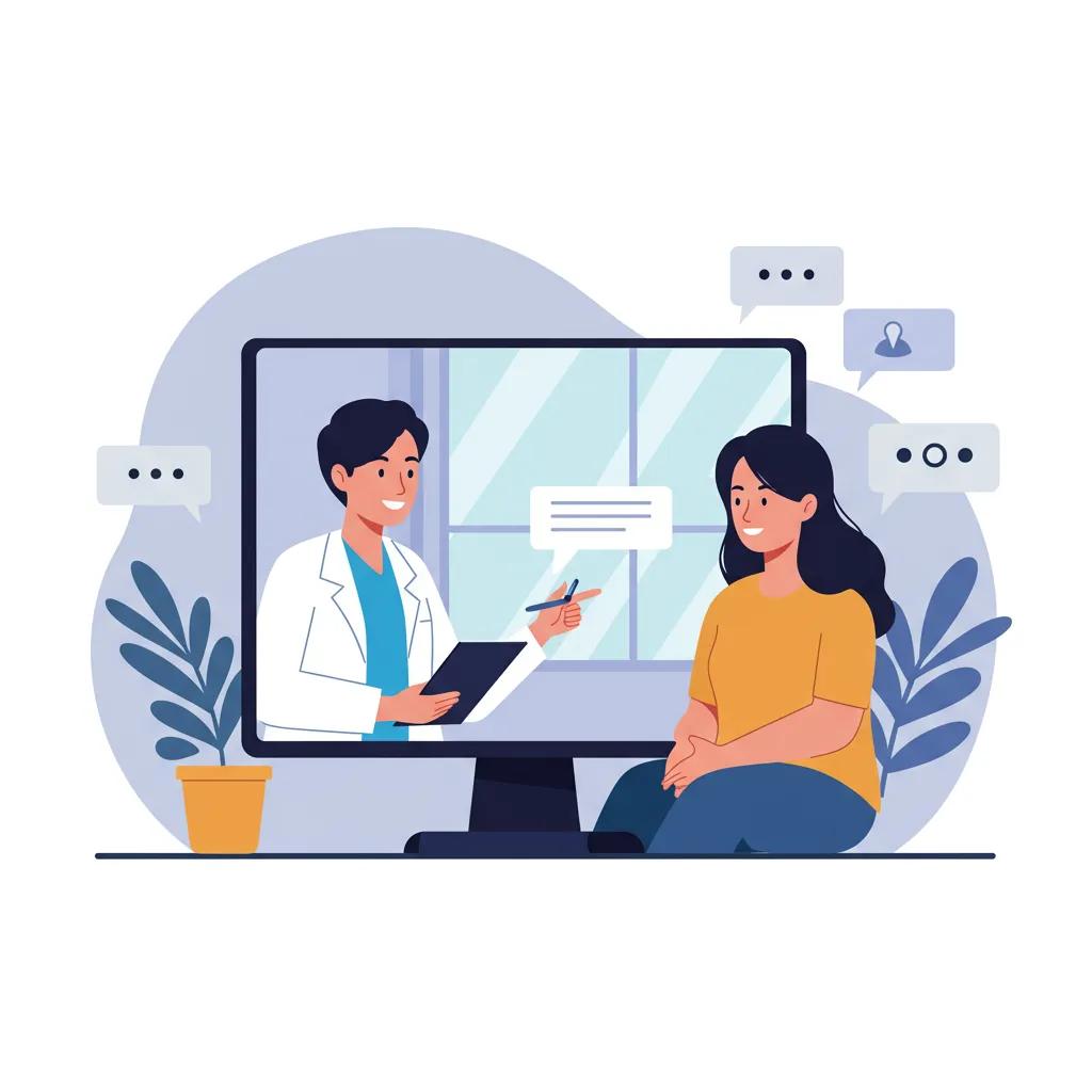 Therapist and patient engaged in a virtual therapy session, highlighting online mental health services