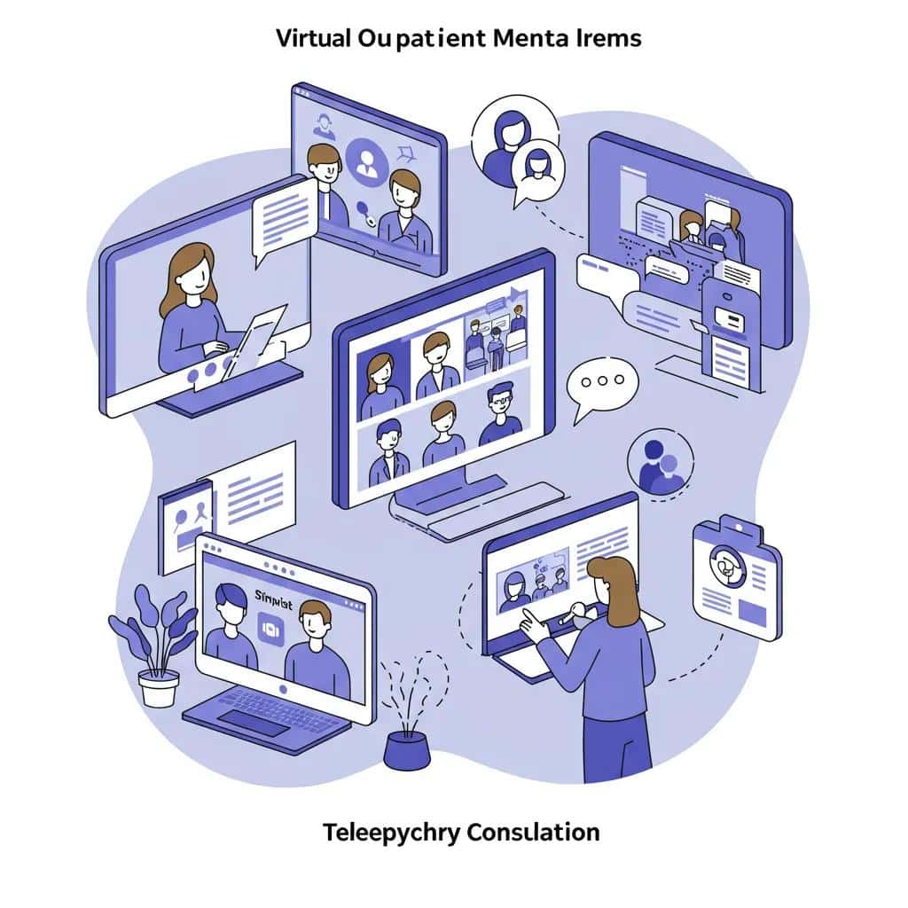 Overview of services in virtual outpatient mental health programs