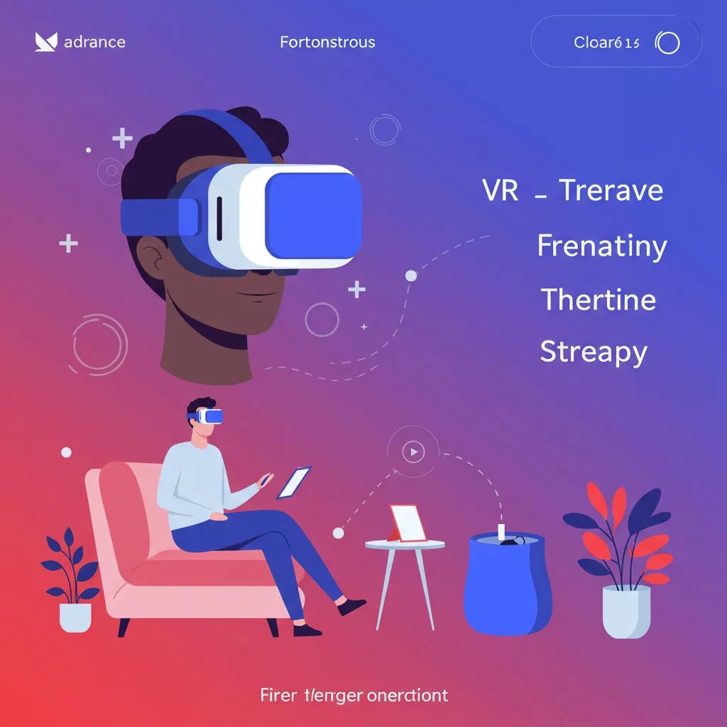 Person using a virtual reality headset in a therapeutic environment, illustrating the concept of virtual reality therapy for mental health.