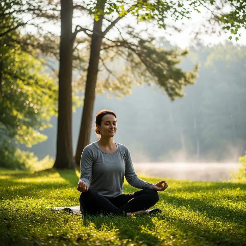 Person meditating in nature, symbolizing anxiety recovery and healing