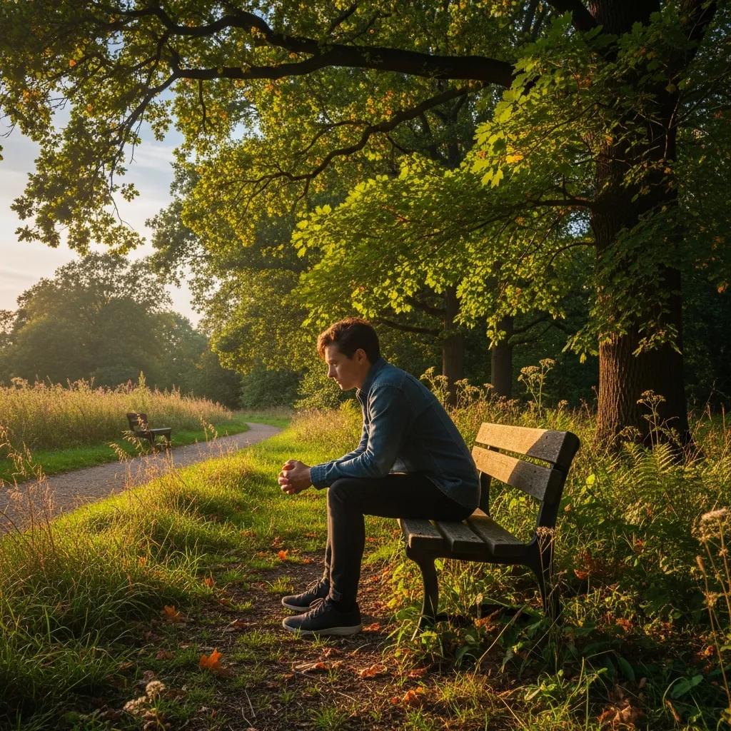 Person reflecting in nature, symbolizing the journey of understanding depression and mental health
