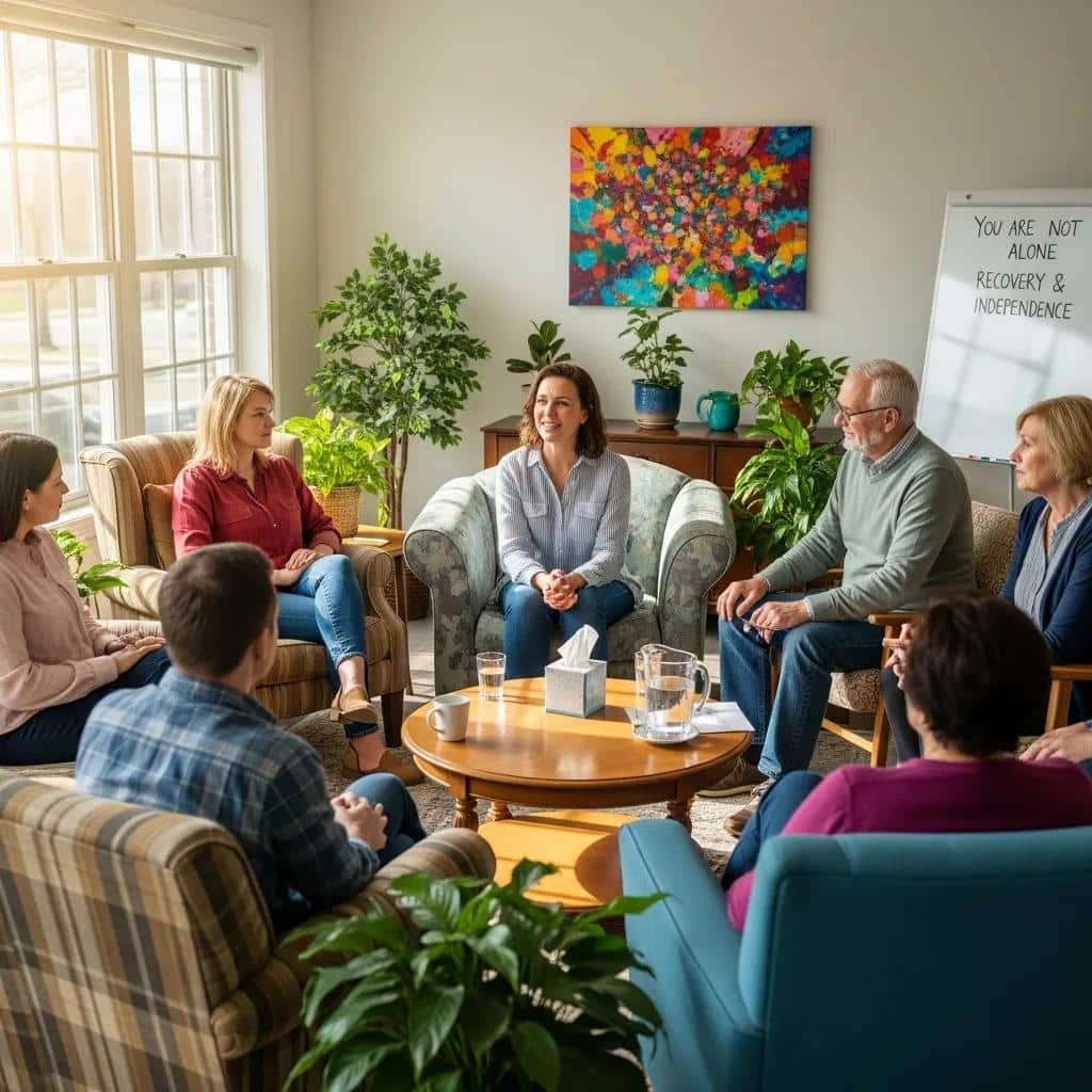 Support group meeting, showcasing effective strategies for supporting loved ones in their recovery journey