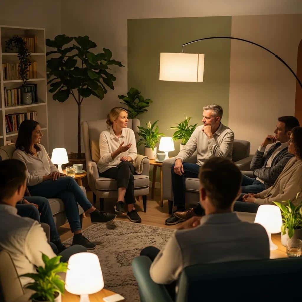 Group therapy session illustrating support and connection in behavioral and mental health