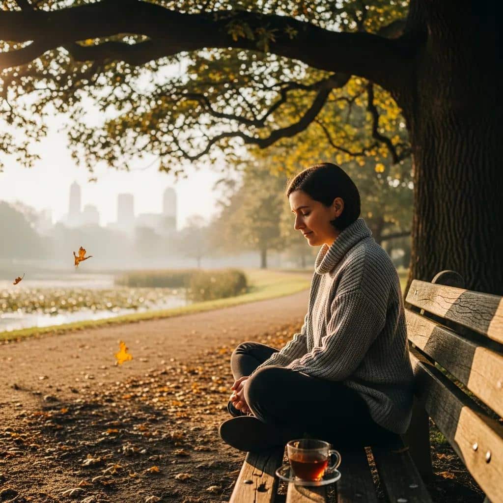 Person in a peaceful setting reflecting on mental health and psychosis