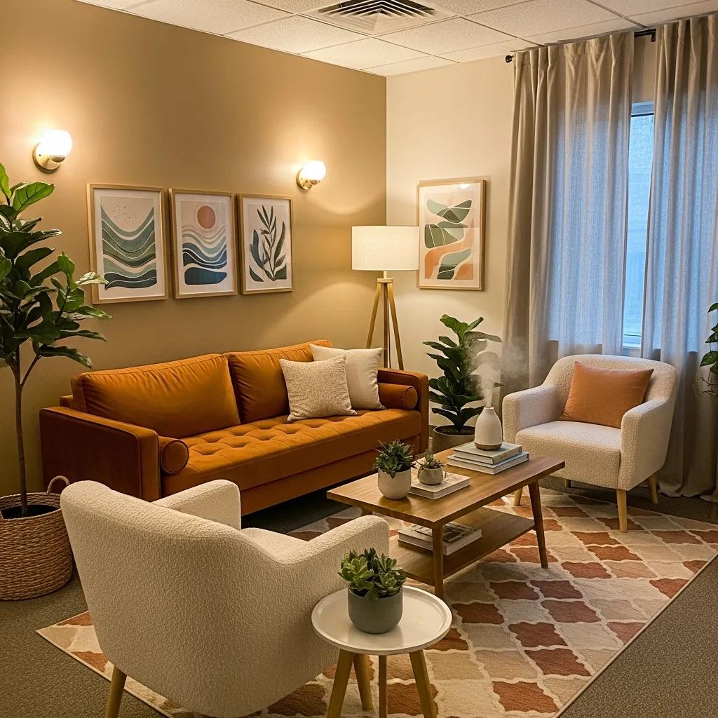 Welcoming therapy room for outpatient mental health support